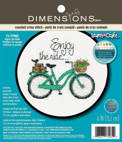 img 2 attached to DIMENSIONS 'Enjoy The Ride' Cross Stitch Kit 🧵 - Beginner Friendly, White 14 Count Aida Cloth, 6'' D