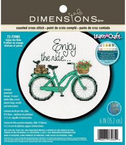 img 3 attached to DIMENSIONS 'Enjoy The Ride' Cross Stitch Kit 🧵 - Beginner Friendly, White 14 Count Aida Cloth, 6'' D