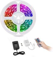 🌈 yutop led strip lights: 16.4ft color changing rgb tape light with remote controller and power supply - perfect for home decor, parties, and holidays! логотип