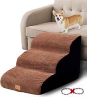 🐾 a.fati pet stairs: 3 tiers high density foam dog steps – extra wide, non-slip pet ramp for bed – soft foam dog ladder, best for older dogs, cats, small pets logo