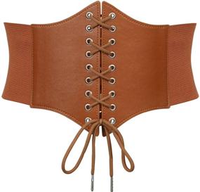 img 4 attached to Elevate Your Style with WHIPPY Women's Lace Up Corset Elastic Belts - Must-Have Accessories for Women