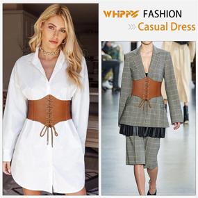 img 1 attached to Elevate Your Style with WHIPPY Women's Lace Up Corset Elastic Belts - Must-Have Accessories for Women