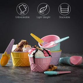 img 1 attached to 🍨 CRYSTALIA Reusable Ice Cream Cups Set of 9 – BPA-Free Sundae Bowls for Kids, Plastic Dessert Containers