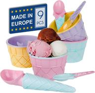 🍨 crystalia reusable ice cream cups set of 9 – bpa-free sundae bowls for kids, plastic dessert containers logo