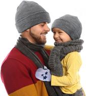 parent child knitted beanies touchscreen stretch boys' accessories logo