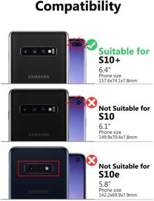 img 3 attached to 📱 OCASE Чехол для Samsung Galaxy S10 Plus / S10+ - Черная кожаная складная бумажник с отсеком для карт, подставкой и внутренним ударопрочным TPU.