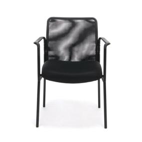 img 3 attached to OFM ESS Collection Mesh Back Upholstered Side Chair with Arms - Sleek Black Design