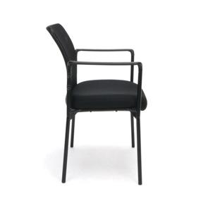 img 2 attached to OFM ESS Collection Mesh Back Upholstered Side Chair with Arms - Sleek Black Design