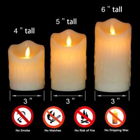 img 3 attached to Eldnacele Flameless Flickering LED Battery Operated Real Wax Candles with Remote and Timer, Dancing Flame Moving Wick Dripping Effect for Decor - Set of 3