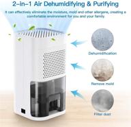 smartdevil dehumidifier - 850ml (28 oz) auto-off compact small dehumidifier for 215 sq ft - portable mini dehumidifier ideal for basement, bathroom, garage, wardrobe, rv and room (white) logo
