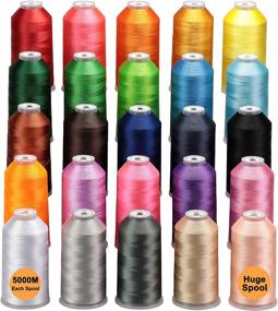 img 4 attached to 🧵 Upgrade Your Thread Collection - 25 Vibrant Shades of 5000M Polyester Embroidery Machine Thread Spool for Commercial and Domestic Embroidery Machines