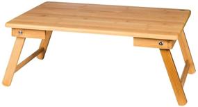 img 3 attached to 📚 Кровать-стол ZHU CHUANG - Универсальный стул-столик для дивана с складными ножками, натурального цвета 100% твердый бамбук