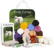 ultimate needle felting craft starter kit: premium tools and supplies for beginners, adults, and kids 🧶 - includes 17 colors wool, 15 color coded needles, sharps container, pad, leather finger guards, and storage case logo
