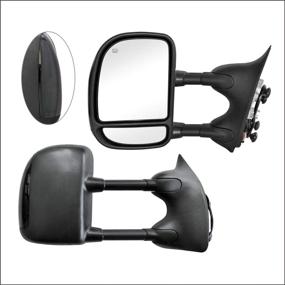 img 4 attached to 🔍 High-Quality Perfit Zone Towing Mirrors Replacement for 1999-2007 F-250 F-350 F-450 F-550 SUPER DUTY - Power Heated, Smoke Signal, Black (Pair Set)