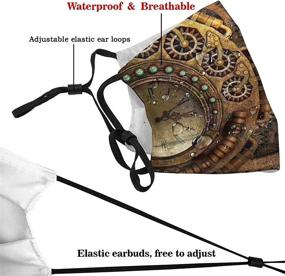 img 1 attached to 🔧 Steampunk Gears Time Machine Balaclava with Filters - Minalo Face Cover for Outdoor Camping, Motorcycle, Running, Neck Gaiter: Unisex Reusable Windproof Anti-Dust Mouth Bandanas