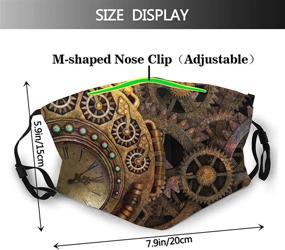 img 3 attached to 🔧 Steampunk Gears Time Machine Balaclava with Filters - Minalo Face Cover for Outdoor Camping, Motorcycle, Running, Neck Gaiter: Unisex Reusable Windproof Anti-Dust Mouth Bandanas