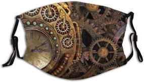 img 4 attached to 🔧 Steampunk Gears Time Machine Balaclava with Filters - Minalo Face Cover for Outdoor Camping, Motorcycle, Running, Neck Gaiter: Unisex Reusable Windproof Anti-Dust Mouth Bandanas