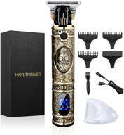 💇 men's hair clippers - zero gapped t-blade trimmer, cordless and rechargeable professional hair trimmer, electric beard shaver and edgers, hair cutting kit with lcd display - perfect gifts for men logo