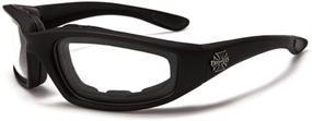 img 1 attached to 🕶️ Choppers Night Driving Riding Padded Motorcycle Glasses 011: Black Frame, Yellow Lenses - Enhanced Vision for Medium- Sized Riders