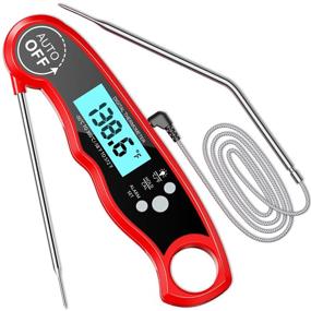 img 4 attached to 🌡️ COMSOON Digital Meat Thermometer – Instant Read Cooking Thermometer with Dual Probe – Kitchen Food Thermometer Featuring Alarm Setting, Backlight & Magnet – Ideal for BBQ Grill, Smoker, Oven, Oil, Candy – Red