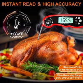 img 3 attached to 🌡️ COMSOON Digital Meat Thermometer – Instant Read Cooking Thermometer with Dual Probe – Kitchen Food Thermometer Featuring Alarm Setting, Backlight & Magnet – Ideal for BBQ Grill, Smoker, Oven, Oil, Candy – Red