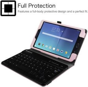 img 1 attached to 🔲 Fintie Keyboard Case for Samsung Galaxy Tab E 8.0 - Slim Fit PU Leather Folio Case with Detachable Bluetooth Keyboard - Rose Gold - Compatible with Galaxy Tab E 32GB SM-T378/Tab E 8.0 SM-T375/T377