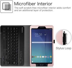 img 2 attached to 🔲 Fintie Keyboard Case for Samsung Galaxy Tab E 8.0 - Slim Fit PU Leather Folio Case with Detachable Bluetooth Keyboard - Rose Gold - Compatible with Galaxy Tab E 32GB SM-T378/Tab E 8.0 SM-T375/T377