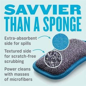 img 1 attached to 🧽 E-Cloth Washing Up Pad: Non-Scratch Kitchen Scrub Sponge for Sparkling Clean Dishes - 300 Wash Guarantee, Blue (2 Pack)