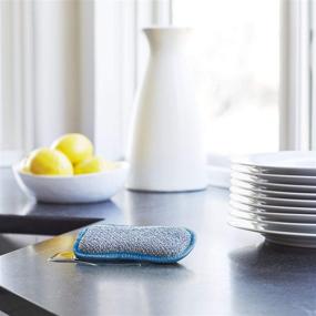 img 3 attached to 🧽 E-Cloth Washing Up Pad: Non-Scratch Kitchen Scrub Sponge for Sparkling Clean Dishes - 300 Wash Guarantee, Blue (2 Pack)