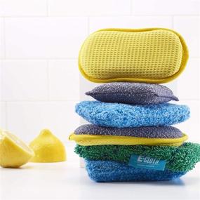 img 2 attached to 🧽 E-Cloth Washing Up Pad: Non-Scratch Kitchen Scrub Sponge for Sparkling Clean Dishes - 300 Wash Guarantee, Blue (2 Pack)