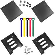 🔧 enhance storage efficiency with findtop 4 pack ssd mounting bracket kit 2.5" to 3.5" drive bay: metal adapter hard drive holder + 10 assorted colors reusable cord organizer logo