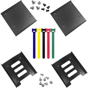 img 4 attached to 🔧 Enhance Storage Efficiency with findTop 4 Pack SSD Mounting Bracket Kit 2.5" to 3.5" Drive Bay: Metal Adapter Hard Drive Holder + 10 Assorted Colors Reusable Cord Organizer