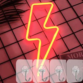 img 3 attached to ⚡ YIVIYAR Neon Signs Lightning Bolt: LED Neon Light for Wall Decor, Battery or USB Powered Neon Night Light for Room Decor, Christmas, Bedroom (Red Lightning) - Neon Wall Sign Decor Lights Lamp for Better SEO