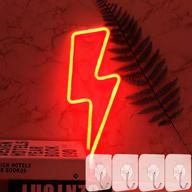 ⚡ yiviyar neon signs lightning bolt: led neon light for wall decor, battery or usb powered neon night light for room decor, christmas, bedroom (red lightning) - neon wall sign decor lights lamp for better seo логотип