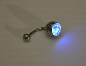 img 2 attached to 🌈 Multicolor LED Glow Belly Button Ring Navel - Light Up in the Dark Belly Ring