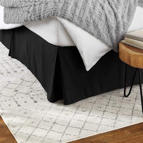 img 2 attached to 🛏️ Premium 100% Cotton Black King Bed Skirt - Hotel Quality with 12 Inch Drop