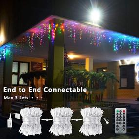 img 2 attached to 360 LED Brizled Color Changing Christmas Icicle Lights - 29ft String with Remote 🎄 and 11 Modes, Cool White & Multicolor Outdoor Icicle Lights for Xmas Wedding Home Indoor Decor