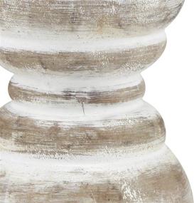 img 1 attached to 🕯️ Vintage Seaside Pillar Stand - Stonebriar Antique White Wooden Candle Holder for Dining Table Centerpiece, Coffee Table, Mantel, or Any Tabletop Decor - Small Size