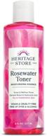 heritage store rosewater facial toner: hyaluronic acid, tones & refines pores, smooths skin - alcohol-free, vegan (8oz) logo