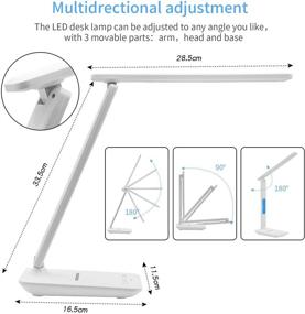 img 3 attached to 🏢 Улучшите свой домашний офис с помощью современных настольных светодиодных ламп: забота о глазах, беспроводная зарядка, порт USB, часы, будильник и многое другое!