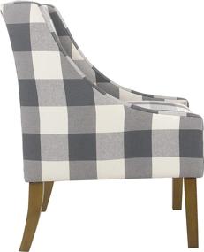 img 3 attached to 🪑 Stylish Blue Plaid HomePop Modern Swoop Arm Accent Chair for Modern Homes