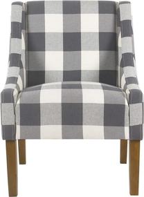 img 2 attached to 🪑 Stylish Blue Plaid HomePop Modern Swoop Arm Accent Chair for Modern Homes