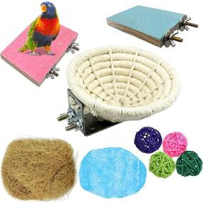 img 4 attached to 🐦 Handmade Cotton Rope Bird Nest for Small Parrots - Ideal Breeding, Hatching, and Nesting Bed for Cockatiels, Canaries, Lovebirds, Finches, and Other Small Birds