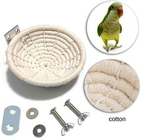 img 1 attached to 🐦 Handmade Cotton Rope Bird Nest for Small Parrots - Ideal Breeding, Hatching, and Nesting Bed for Cockatiels, Canaries, Lovebirds, Finches, and Other Small Birds