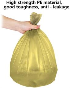 img 1 attached to 🗑️ 100 Count 4 Gallon Small Trash Garbage Bags, Strong Thin Material Disposable Kitchen Garbage Bags, Durable Plastic Trash Bags for Office Home Bedroom Garden Waste Bin, 5 Rolls (Golden)