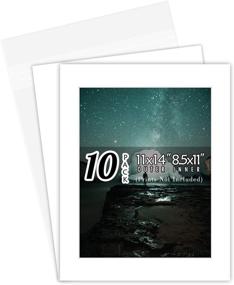 img 4 attached to Golden State Art, White Pre-Cut 11x14 Picture Mat Set for 8.5x11 Photo, Acid Free 📷 White Core Matte Included. Includes 10 Bevel Cut Mattes, Backing Board & Clear Bags (Complete Set, 10-Pack)