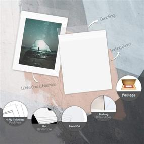 img 2 attached to Golden State Art, White Pre-Cut 11x14 Picture Mat Set for 8.5x11 Photo, Acid Free 📷 White Core Matte Included. Includes 10 Bevel Cut Mattes, Backing Board & Clear Bags (Complete Set, 10-Pack)