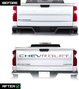 img 3 attached to Enhance Your Chevrolet Silverado with VEKTOR Tailgate Inserts Letters: 3D Raised & Strong Adhesive Decals Letters featuring American Flag Design (2019-2021 Compatible)