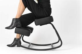 img 1 attached to 💺 Sleekform Ergonomic Kneeling Chair: Rocking Desk Stool for Home Office Posture Support - Comfortable, Metal Construction, Easy-to-Clean Cushions