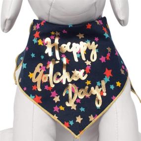 img 4 attached to 🐶 Happy Gotcha Day Birthday Dog Bandana Designer Bandana - 100% Cotton, Fits Medium to Large Sized Dogs